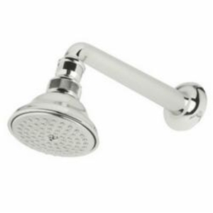 Rohl® C5504E-PN Shower Head with 7-1/8 in Shower Arm, Perletto Anti-Cal/Spa Shower, 2 gpm Min, 1 Spray, 3-1/16 in Dia Head, Polished Nickel