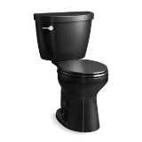 Kohler® 31589-7 Cimarron® Comfort Height® Chair Height Toilet Bowl, Black Black, Round Front Shape, 12 in Rough-In, 6-5/8 in H Rim, 2-1/8 in Trapway