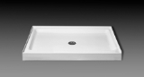 Oasis® SB-4834 Center Drain, 1-Piece Shower Base, 48" x 34" x 4", Fiberglass Composite, White