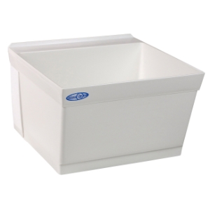ELM® 15W UTILATUB® Premier Laundry/Utility Tub, 23 in W x 23-1/2 in D x 34 in H, Wall Mount, Thermoplastic, White