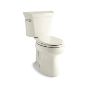 Kohler® 3999-96 2-Piece Toilet, Highline® Comfort Height®, Elongated Bowl, 16-1/2 in H Rim, 12 in Rough-In, 1.28 gpf, Biscuit