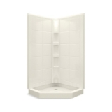 Sterling® 72040100-96 Neo-Angle Tile Shower, Intrigue®, 40-1/4 in L x 40-1/4 in W x 80-1/4 in H, Solid Vikrell®, Biscuit