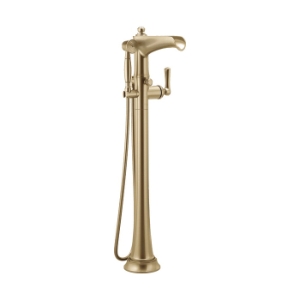 Brizo® T70161-GL Freestanding Tub Filler, Rook®, 1.8 gpm Flow Rate, Luxe Gold, 1 Handle