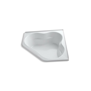 Kohler® 1161-F-0 Bathtub With Integral Flange and Center drain, Tercet®, Soaking, 60 in L x 60 in W, Center Drain, White