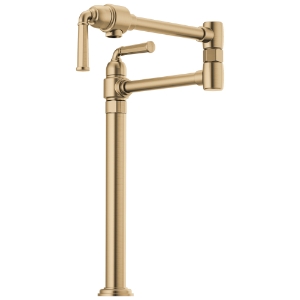 Brizo® 62774LF-GL Rook® Pot Filler, Commercial, 4 gpm Flow Rate, Swivel Spout, Luxe Gold, 2 Handles