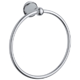 GROHE 40158000 Towel Ring, Seabury®, 7-7/8 in Ring, 2-11/16 in OAD, Metal, Polished Chrome