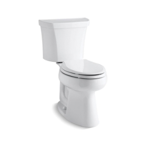 Kohler® 3979-RA-0 2-Piece Toilet, Highline® Comfort Height®, Elongated Bowl, 16-1/2 in H Rim, 12 in Rough-In, 1.6 gpf, White