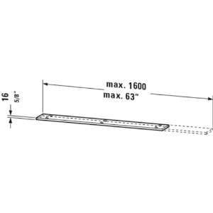 DURAVIT XL791207171 X-Large Rectangular Shelf With Locking Pin, 23-5/8 in OAL x 6-3/8 in OAD x 3/4 in OAH, Mediterranean Oak