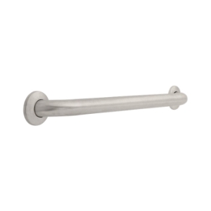 DELTA® 40124-SS Grab Bar, 24 in L x 1-1/2 in Dia, Stainless, Metal