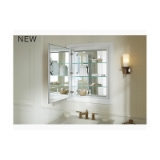 Kohler® 99007-SCF-NA Verdera® Mirrored Cabinet with Adjustable Flip-Out Flat Mirror, 24 in OAW x 30 in OAH, Anodized Aluminum