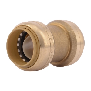 Sharkbite® U020LF Straight Pipe Coupling, 1 in Nominal, Push-Fit End Style, Brass