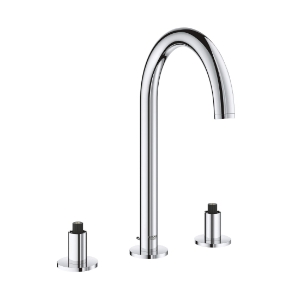 GROHE 20069003 20069_3 Atrio® M-Size Widespread Bathroom Faucet, Residential, 1.2 gpm Flow Rate, 7-1/2 in H Spout, 5-1/2 to 13-3/8 in Center, StarLight® Polished Chrome, 2 Handles