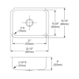 Elkay® DXUH2115DF Dayton® Kitchen Sink and Faucet Kit, Radiant Satin, Rectangle Shape, 21 in L x 15-3/4 in W x 8 in D Bowl, 23-1/2 in L x 18-1/4 in W x 8 in H, Undermount, 18 ga 304 Stainless Steel