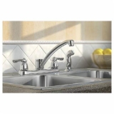 Moen® 7907 Chateau® Kitchen Faucet, 1.5 gpm Flow Rate, 8 in Center, Swivel Spout, Chrome, 2 Handles