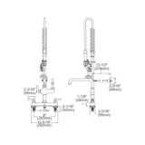 Elkay® LK843AF10LC Universal Traditional Pre-Rinse Faucet, Commercial, 1.5 gpm Flow Rate, Fixed Spout, Polished Chrome, 2 Handles