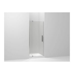 Kohler® 707500-D3-SHP Pivot Shower Door, Tempered Glass, Frameless Bright Polished Silver Frame, 27-5/16 to 31-1/8 in Opening Width, 1/4 in THK Glass
