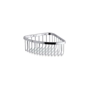 Medium Shower Basket, 3 in H x 6-1/4 in W x 6-1/4 in D, Stainless Steel, Polished Stainless Steel