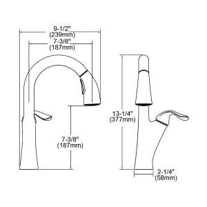 Elkay® LKHA4032LS Harmony™ Entertainment Faucet, 1.5 gpm Flow Rate, Lustrous Steel, 1 Handle, 1 Faucet Hole, Traditional, Residential