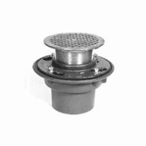 Zurn® ZN415-2NH-6B-P Z415B Floor Drain With Type B 6 in Strainer, 2 in Nominal, No-Hub Connection, Cast Iron Drain