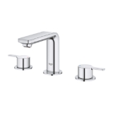 GROHE 2057800A M-Size Basin Faucet, Lineare™ New, 1.2 gpm, 3-13/16 in H Spout, StarLight® Polished Chrome, 2 Handles, Function: Traditional