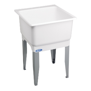 ELM® 14K UTILATUB® Economy Laundry/Utility Tub, 23 in W x 25 in D x 33 in H, Floor Mount, Co-Polypure™ Resin, White