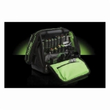 Hilmor® 1839079 Tool Center Bag, Cloth, Black/Green