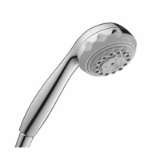 Hansgrohe 28525001 Clubmaster 3-Jet Hand Shower, 2.5 gpm Flow Rate, 3 Sprays, 3-5/8 in Dia Head, 1/2 in Connection, Polished Chrome