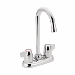 Moen® 4903 Bar Faucet, Chateau®, Polished Chrome, 2 Handle, 4 in Center, 1.5 gpm