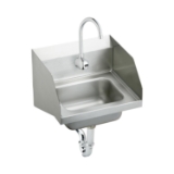 Elkay® CHS1716LRSSACMC Lead Free Scrub/Handwash Sink Package, Rectangle Shape, 16-3/4 in W x 15-1/2 in D x 6 in H, Wall Mount, 304 Stainless Steel, Buffed Satin