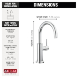 DELTA® 1930-DST Contemporary Round Beverage Faucet, 1.5 gpm Flow Rate, Chrome, 1 Handle, Commercial/Residential