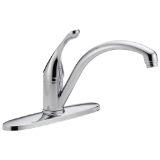 DELTA® 140-WE-DST Collins™ Kitchen Faucet, 1.5 gpm Flow Rate, 8 in Center, Swivel Spout, Chrome, 1 Handle