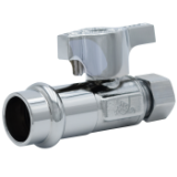 LEGEND® 114-914PNL P-595NL Straight Stop Valve, 1/2 x 1/4 in Nominal, Press x OD End Style, 125 psi Pressure, Brass Body