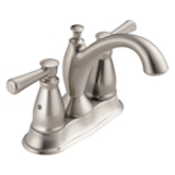 DELTA® 2593-SSMPU-DST Linden® Centerset Lavatory Faucet, Stainless, 2 Handles, Metal Pop-Up Drain, 1.2 gpm