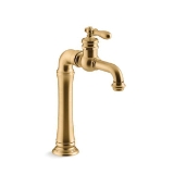 Kohler® 99268-2MB Bar Sink Faucet, Artifacts® Gentleman's®, Vibrant® Brushed Moderne Brass, 1 Handle, 1.5 gpm