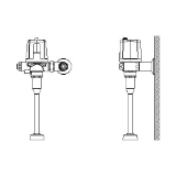 DELTA® 81T231BTA-30-MMO 81TBT/81THW Flush Valve, Battery, 8 gpm Flush Rate, 1 in FNPT or 3/4 in C Inlet, 25 psi Pressure, Polished Chrome