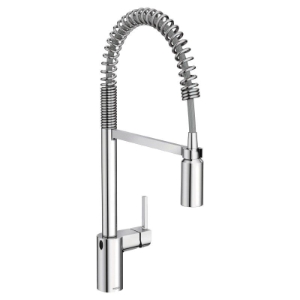 Moen® 5923EWC Pre-Rinse Spring Pulldown Kitchen Faucet, Align™ MotionSense Wave™, 1.5 gpm Flow Rate, High-Arc Spout, Polished Chrome, 1 Handle