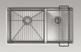 Kohler® 5284-NA Strive™ Kitchen Sink, Rectangular Shape, 17-1/2 in Left, 11-5/8 in Right L x 16-9/16 in Left, 16-9/16 in Right W x 9 in Left, 9 in Right D Bowl, 32 in L x 16-9/16 in W x 9-5/16 in H, Undermount, Stainless Steel