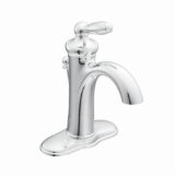 Moen® 6600 Bathroom Faucet, Brantford™, 1.2 to 1.5 gpm Flow Rate, 4-13/16 in H Spout, 1 Handle, 50/50 Pop-Up Drain, 1 Faucet Hole, Chrome, Traditional