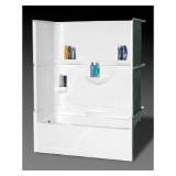 Oasis® Vursa kd TS3P-6032L 3-Piece Combination Tub and Shower, 60" x 32" x 76-1/4", Fiberglass Composite, Left Hand Drain, White