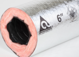 Atco 13102504 031 Series Insulated Flexible Air Duct, 4 in ID x 25 ft L, 5000 fpm Flow Rate, R8 Insulation, Polyester/Fiberglass/Metalized Polyester