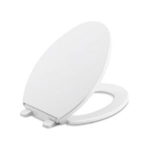 Kohler® 20110-0 Brevia™ Toilet Seat, Elongated Bowl, Closed Front, Plastic, White, Slow Close Hinge