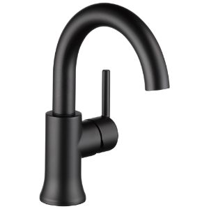 DELTA® 559HA-BL-DST Trinsic® Lavatory Faucet, 1.2 gpm, 5-3/4 in H Spout, 1 Handle, Pop-Up Drain, 1 Faucet Hole, Matte Black, Traditional