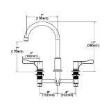 Elkay® LKD2439BHC Food Service Kitchen Faucet, 1.5 gpm Flow Rate, 8 in Center, Arc Tube Spout, Polished Chrome, 2 Handles