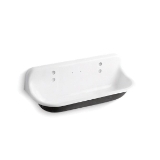 Kohler® 3202-0 Brockway™ Wash Sink, Rectangular Shape, 48 in W x 17-1/2 in D x 7-5/8 in H, Wall Mount, Cast Iron, White