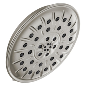 DELTA® 52487-SS Shower Head, 1.75 gpm Max Flow, 4 Sprays, Wall Mount, 3.44 in L x 8.25 in W x 3.44 in H Head, Stainless