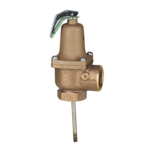 WATTS® 0259705 140 Automatic Reseating Temperature/Pressure Relief Valve, 1 in Nominal, FNPT End Style, 150 psi Pressure, Bronze Body