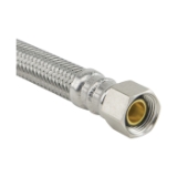 PlumbShop® PLS1-12DLM F PLS1-DLM Flexible Toilet Connector with Metal Nut, 3/8 x 7/8 in Nominal, Compression x Ballcock End Style, 12 in L, 125 psi Working, Reinforced PVC/Braided Stainless Steel