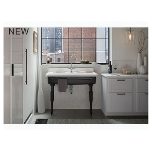 Kohler® 21104-0 Farmstead® Contemporary Leg, 4-1/4 in W x 25-13/16 in H Leg, Enameled Cast Iron, White