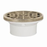 Sioux Chief 840-30PNR General Purpose Floor Drain With Ring and Strainer, 3 in Outlet, Solvent Weld Connection, PVC Drain