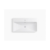 Kohler® 2749-1-0 Vox® Trough Bathroom Sink with Overflow Drain, Rectangular Shape, 35-7/16 in W x 20-1/2 in D x 7-11/16 in H, Above Counter/Vessel Mount, Vitreous China, White